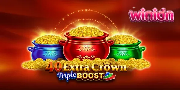 Tampilan visual slot 40 Extra Crown Triple Boost Golden Coins Link dengan simbol buah dan mahkota.